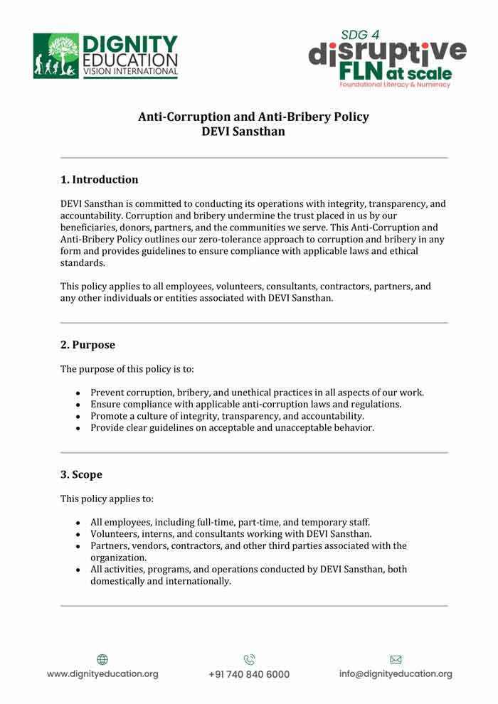 Anti Corruption & Anti Bribery Policy