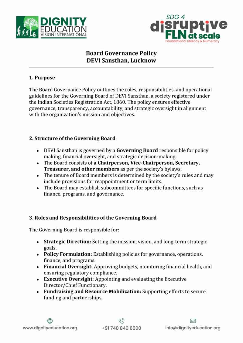 Board Governance Policy