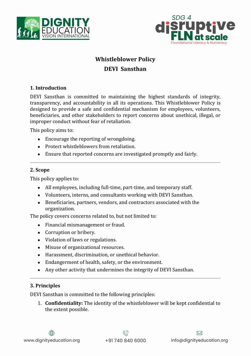 Whistle blower Policy