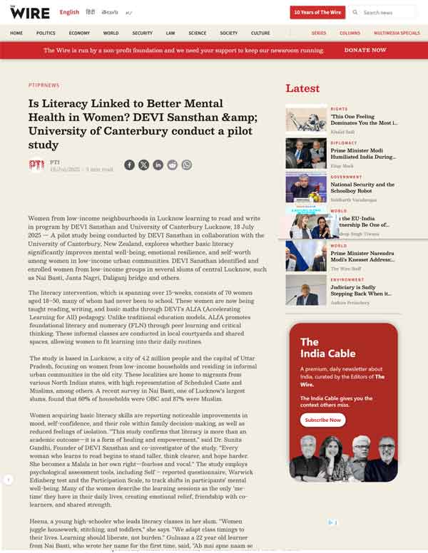 Is Literacy Linked to Better Mental Health in Women?